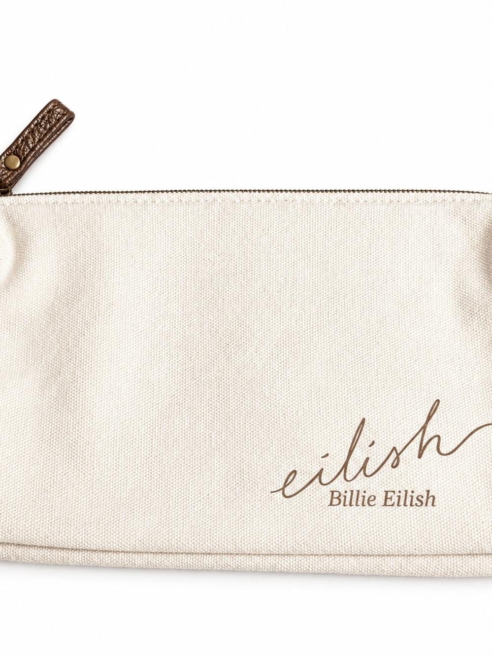 Canvas Zip Pouch in Cream - Billie Eilish Travel Pouch